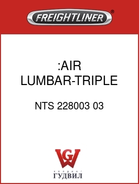 Оригинальная запчасть Фредлайнер NTS 228003 03 :AIR LUMBAR-TRIPLE CHAMBER