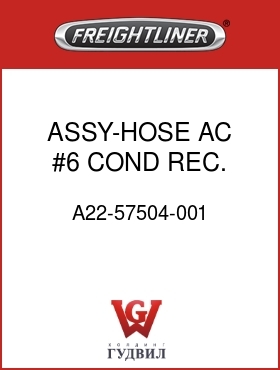 Оригинальная запчасть Фредлайнер A22-57504-001 ASSY-HOSE,AC,#6,COND REC.