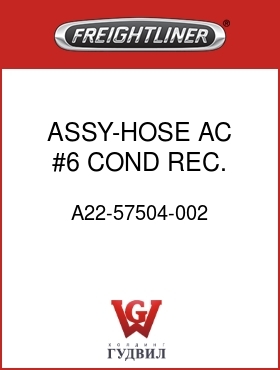 Оригинальная запчасть Фредлайнер A22-57504-002 ASSY-HOSE,AC,#6,COND REC.