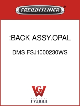 Оригинальная запчасть Фредлайнер DMS FSJ1000230WS :BACK ASSY.OPAL GRAY,VY/CL