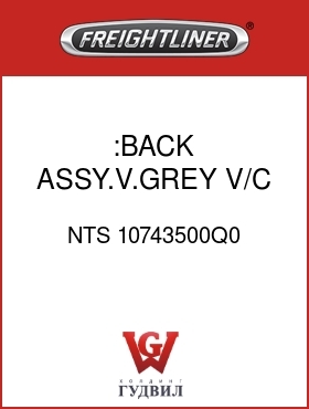 Оригинальная запчасть Фредлайнер NTS 10743500Q0 :BACK ASSY.V.GREY,V/C