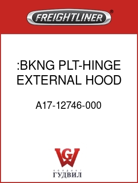 Оригинальная запчасть Фредлайнер A17-12746-000 :BKNG PLT-HINGE,EXTERNAL,HOOD
