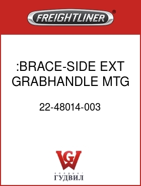 Оригинальная запчасть Фредлайнер 22-48014-003 :BRACE-SIDE EXT,GRABHANDLE MTG