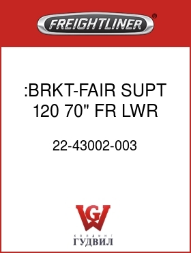Оригинальная запчасть Фредлайнер 22-43002-003 :BRKT-FAIR,SUPT,120,70",FR,LWR