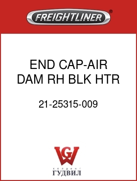 Оригинальная запчасть Фредлайнер 21-25315-009 END CAP-AIR DAM,RH,BLK HTR