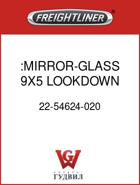 Оригинальная запчасть Фредлайнер 22-54624-020 :MIRROR-GLASS,9X5,LOOKDOWN