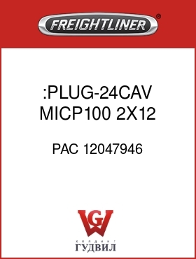 Оригинальная запчасть Фредлайнер PAC 12047946 :PLUG-24CAV,MICP100,2X12,BLK