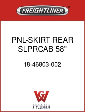 Оригинальная запчасть Фредлайнер 18-46803-002 PNL-SKIRT REAR,SLPRCAB,58",LH