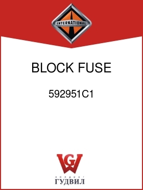 Оригинальная запчасть Интернешнл 592951C1 BLOCK, FUSE