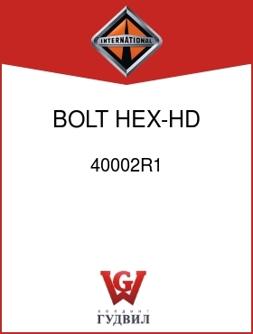 Оригинальная запчасть Интернешнл 40002R1 BOLT, HEX-HD 5/16-15 X