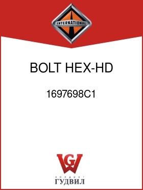 Оригинальная запчасть Интернешнл 1697698C1 BOLT, HEX-HD M6 X 45MM