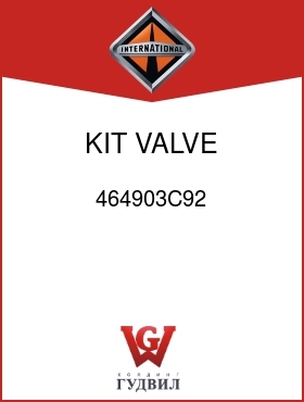 Оригинальная запчасть Интернешнл 464903C92 KIT, VALVE REPAIR