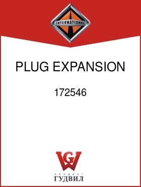 Оригинальная запчасть Интернешнл 172546 PLUG, EXPANSION