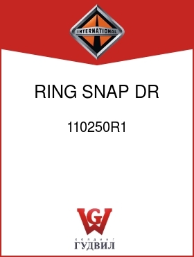 Оригинальная запчасть Интернешнл 110250R1 RING, SNAP DR GEAR