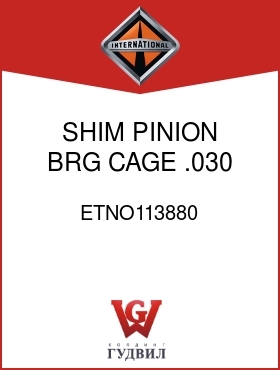 Оригинальная запчасть Интернешнл ETNO113880 SHIM, PINION BRG CAGE .030 IN.