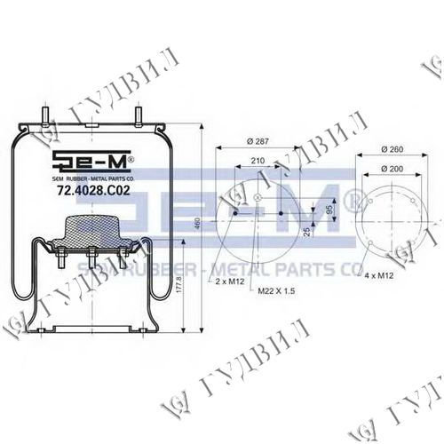 ПНЕВМОПОДУШКА 4028 - 72.4028.C02