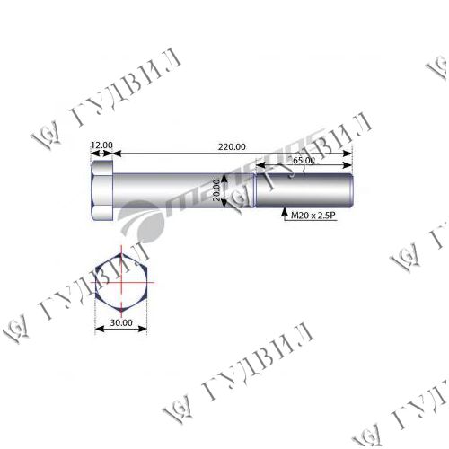 БОЛТ M20*220*2.5 MANSONS - M20220