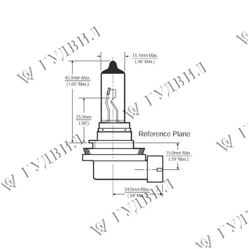 ЛАМПА - 48078 H11 12V
