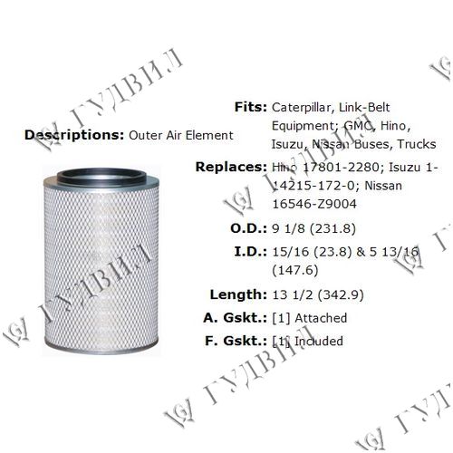 ФИЛЬТР ВОЗДУШНЫЙ - LAF9000