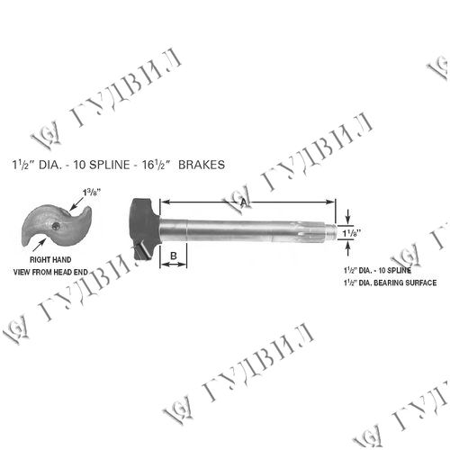 ВАЛ ТОРМОЗНОЙ ПРАВЫЙ - M2615-R