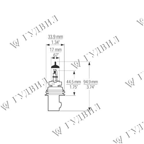 ЛАМПА HB5 65/55W 12V - H9007
