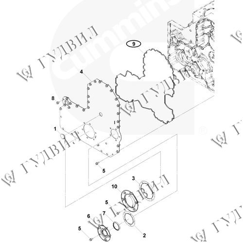 ПРОКЛАДКА ПЕРЕДНЕЙ КРЫШКИ - DSG-CM4920751