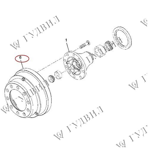 БАРАБАН ТОРМОЗНОЙ ПЕРЕДНИЙ 16.5X5 PROSTAR/KW  - CH6501