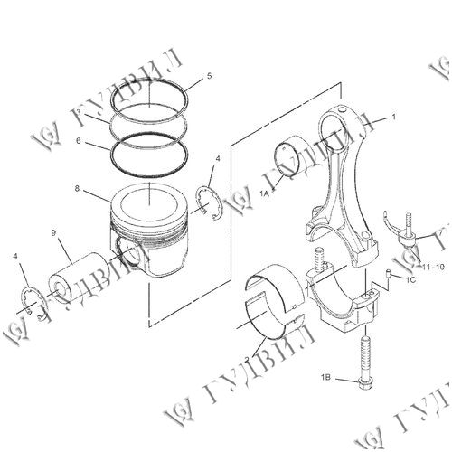 КОЛЬЦО ПОРШНЕВОЕ МАСЛОСЪЕМНОЕ CAT C12,C13  - AS-2651113-1