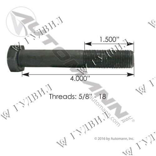 БОЛТ КРЕПЛЕНИЯ РЕАКТИВНОЙ ТЯГИ FLC 5/8-18x4" - M5148