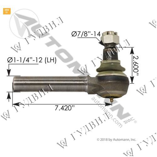 НАКОНЕЧНИК РУЛЕВОЙ ТЯГИ ЛЕВЫЙ INT7600  - 502.540