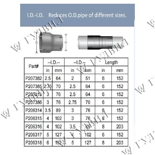 ПЕРЕХОДНИК ТРУБЫ ГЛУШИТЕЛЯ С ФЛАНЦЕМ ПРЯМОЙ L=152мм ID/ID 5"-4" (128mm/102mm) O-TECH - P206317